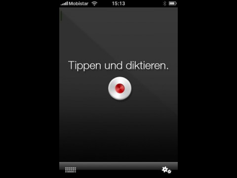 Dragon Dictation - Startbildschirm