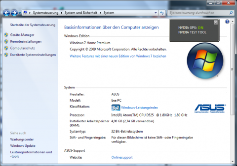 Von dem verbauten RAM steht erstaunlich wenig zur Verf&uuml;gung. H&auml;ufig meldet Windows auch, dass nur 1,99 GByte nutzbar sind.