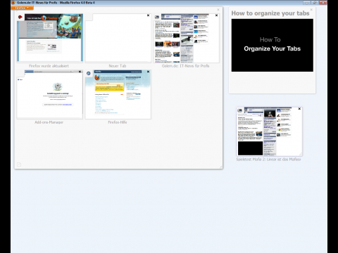 Firefox 4 Beta 4 - Panorama alias Tab Candy