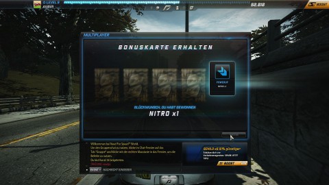 Nach einem Event gibt es noch eine Bonuskarte, die ein Extra, Erfahrung oder Geld birgt.