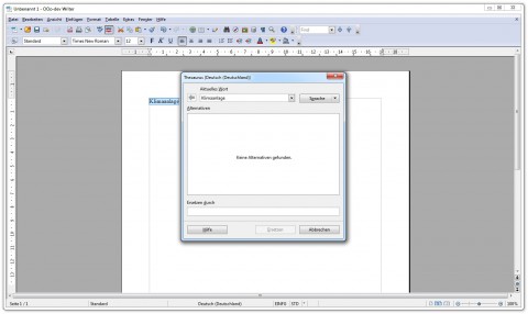 Openoffice.org 3.3 - neuer Thesaurusdialog