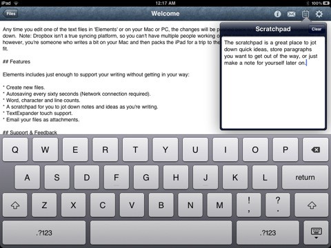Second Gear Elements auf dem iPad