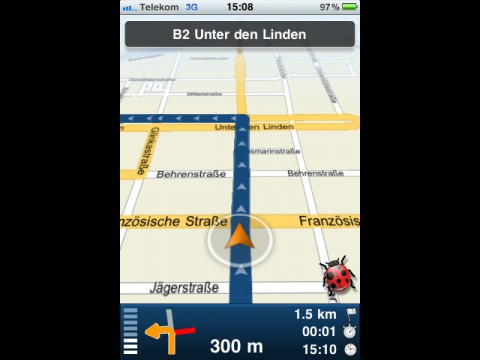 Skobbler 3.0 - Kartendarstellung in der Tagesansicht