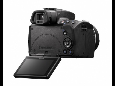 Sony Alpha 55 mit abgeklapptem Display