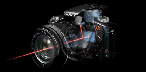 Sony Alpha 33 und 55: Funktionsweise des festen, halbdurchl&auml;ssigen Spiegels