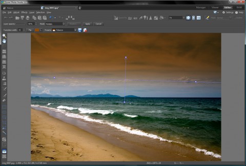 Zoner Photo Studio Pro - Editor, Horizontwerkzeug