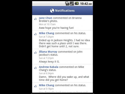 Facebook for Android 1.3.0 (Bild: Facebook)