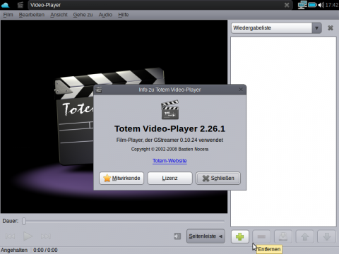...den Videoplayer Totem...