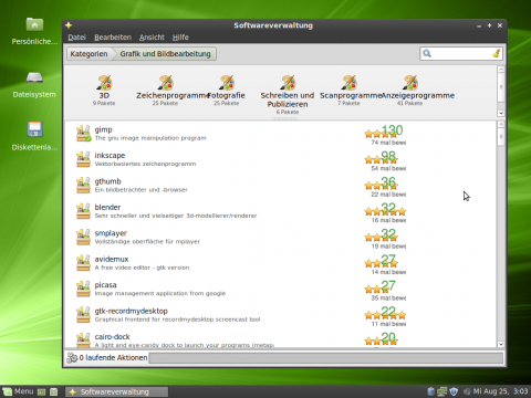 Das Softwarecenter wurde ebenfalls aus dem Original &uuml;bernommen...