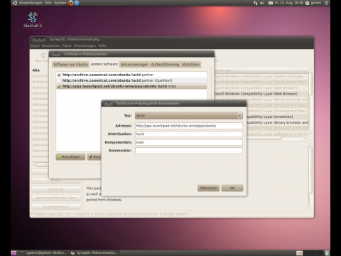 Aktuelle Versionen von Wine und Winetricks gibt es f&uuml;r Ubuntu in speziellen Repositories.