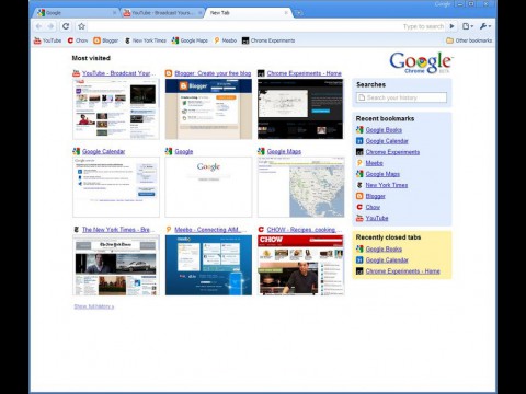 Das alte Userinterface von Google Chrome