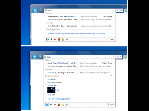 Internet Explorer 9 mit One Box