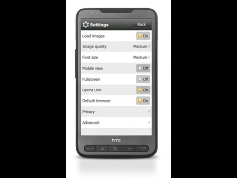 Opera Mini 5.1 f&uuml;r Windows Mobile - Einstellungen
