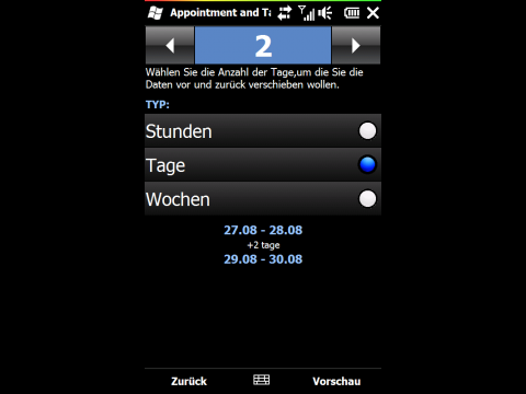 Trinefix Appointment and Task Mover - Zeitabstand bestimmen