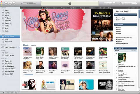 iTunes 10 - Hauptbildschirm