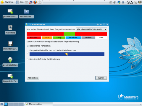 ... bringt einen &uuml;bersichtlichen Partitionsmanager mit ...