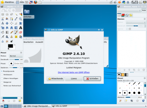 Gimp steht in der Version 2.6.20 zur Verf&uuml;gung.