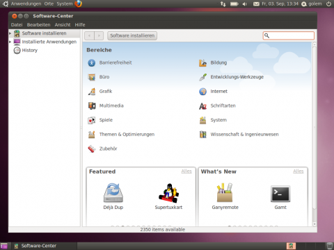 Das Softwarecenter...