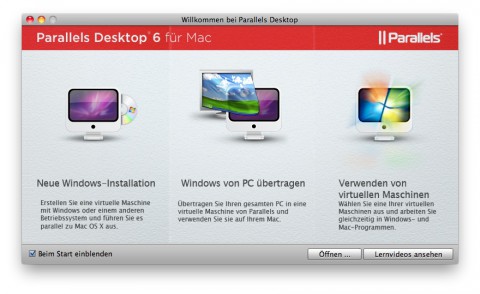 Parallels Desktop 6 f&uuml;r Mac - Installationsassistent (Bild: Parallels)