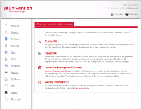 Univention Corporate Server - Managementkonsole