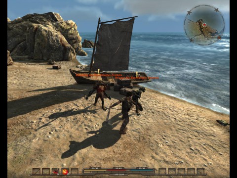 Am Strand warten ein paar Goblins.