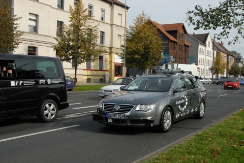 F&uuml;r die Fahrten gab es eine Sondergenehmigung der Beh&ouml;rden (Foto: TU Braunschweig)