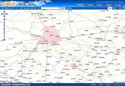 Umgebung der Hauptstadt Peking: Die Beschriftung ist chinesisch