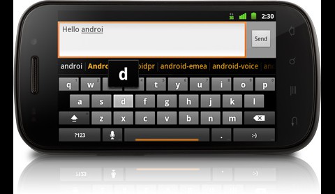 Android 2.3 mit verbesserter virtueller Tastatur