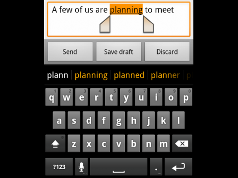 Android 2.3 mit verbesserter virtueller Tastatur