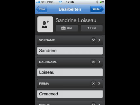 Prizmo f&uuml;r iOS - Einlesen in Kontaktdatenbank