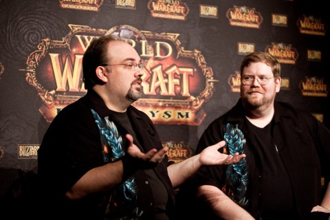 Scott Mercer, Lead Encounter Designer f&uuml;r World of Warcraft, und Patrick Magruder, Lead Software Engineer Game Systems, beim Interview in Berlin (Foto: Maximilian Knop)