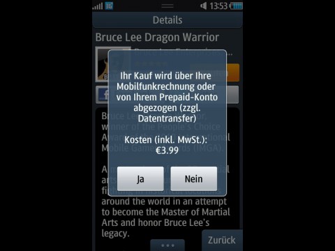 Samsung App Shop - Abfrage bei Bezahlung per Mobilfunkrechnung