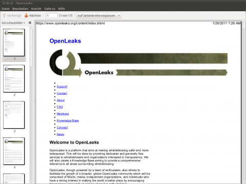 Die Webseite als PDF-Datei
