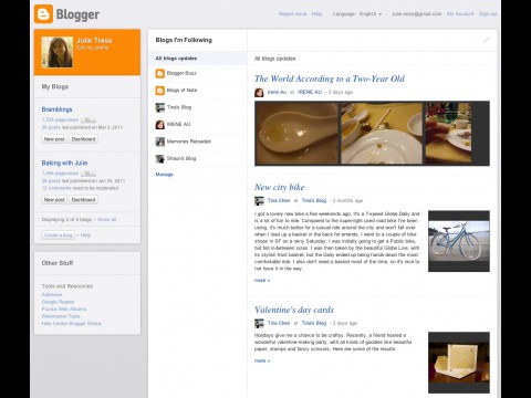 Google Blogger - neues Dashboard