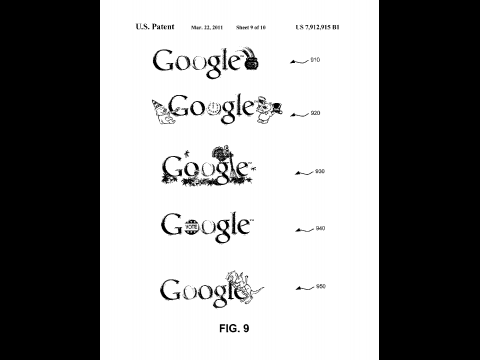 Beispiele f&uuml;r Google Doodles im Patentantrag