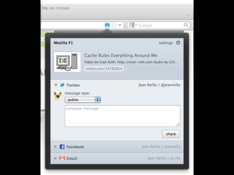 Share-Button direkt im Browser