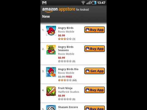 Amazon Appstore - vieles, was auch im Android Market zu finden ist (Bild: Playandroid.com)