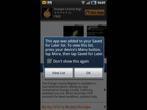Amazon Appstore - Apps k&ouml;nnen f&uuml;r sp&auml;tere K&auml;ufe vorgemerkt werden. (Bild: Playandroid.com)