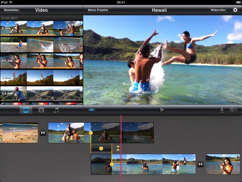 iMovie auf dem iPad - &Uuml;berg&auml;nge