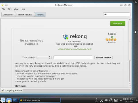 Rekonq-Browser ist installiert in Linux Mint Kde