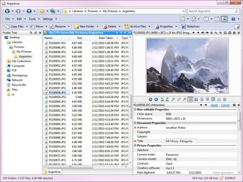 Directory Opus 10 - Bildbetrachter mit Exif-Daten