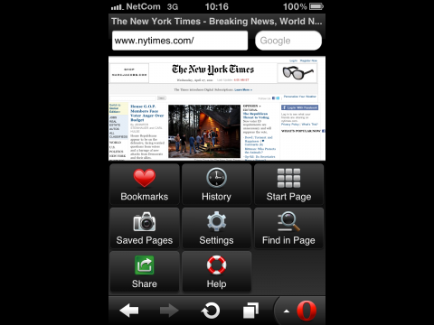 Opera Mini 6 auf dem iPhone