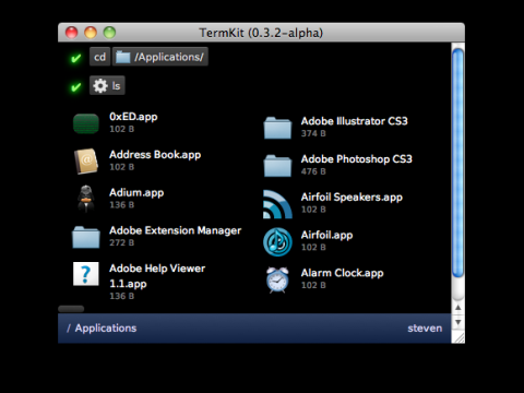 Termkit: Verzeichnisinhalt per ls