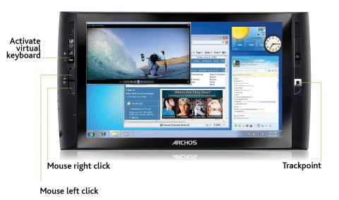 Archos 9 PC Tablet - mit Touchscreen, Maustasten und Trackpad (Bild: Archos)
