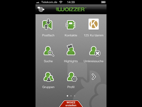 Woizzer-App - das Men&uuml; (Bild: Golem.de) 