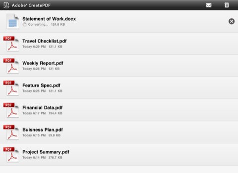 Adobe CreatePDF f&uuml;r das iPad (Bild: Adobe)