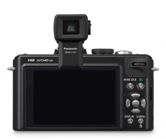 Elektronischer Sucher auf der Panasonic DMC-LX5 (Bild: Panasonic)