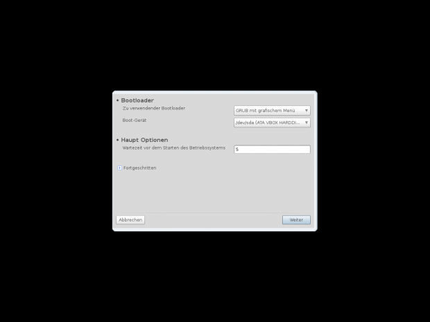 Als Bootloader wird die Legacy-Version von Grub genutzt.