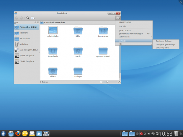 Der Dateimanager Dolphin hat eine eigene Optik erhalten.
