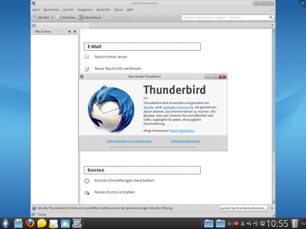 In Mandriva 2011 sind enthalten: Thunderbird 5.0, ...